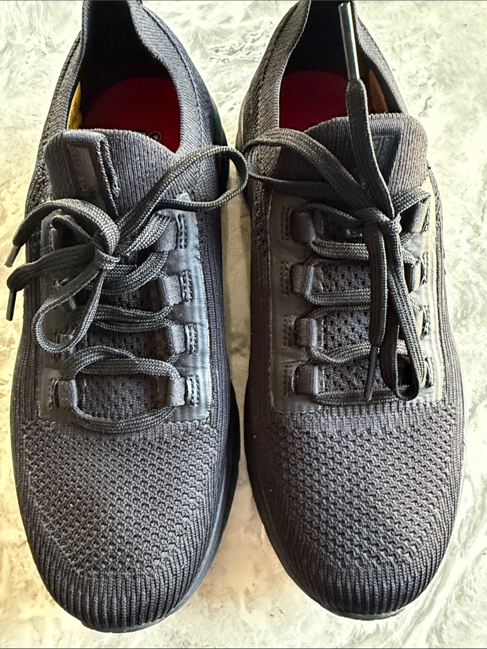 Skechers women’s Black Knit Lace-Up Sneakers with Comfort Insole